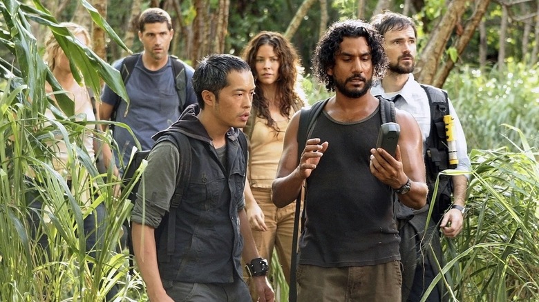 Sayid leading group through jungle