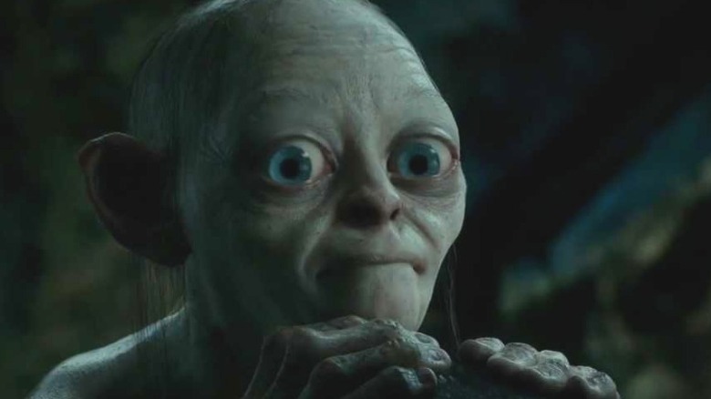 A close up of Gollum's face