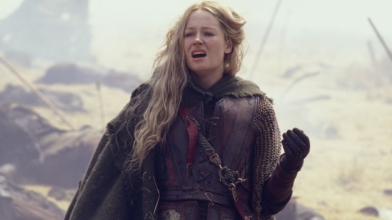 Éowyn in armor on the battlefield