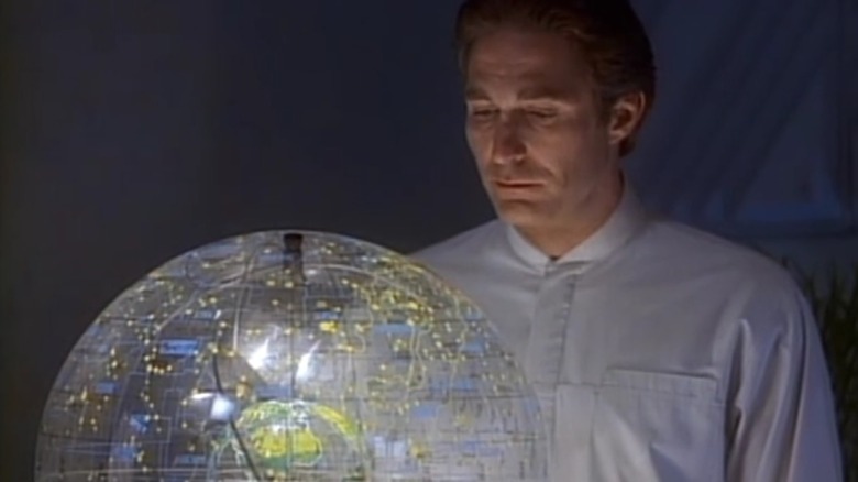 Jeffrey Sinclair looking at the Earth Alliance Sector on "Babylon 5"