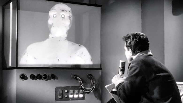 Allan Maxwell speaking to the Galaxy Being in "The Outer Limits"