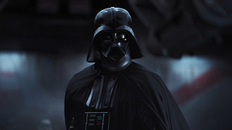 Darth Vader looks forward with helmet 