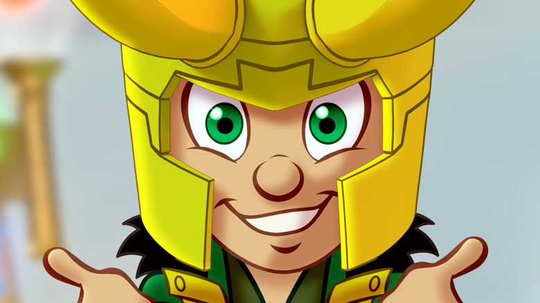 cartoon verison of Loki smiling