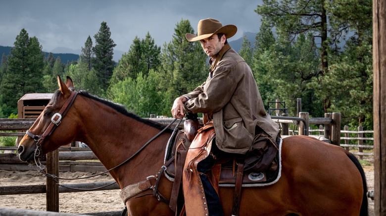 Jamie Dutton riding a horse