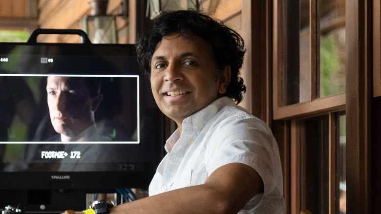 M. Night Shyamalan at the monitor