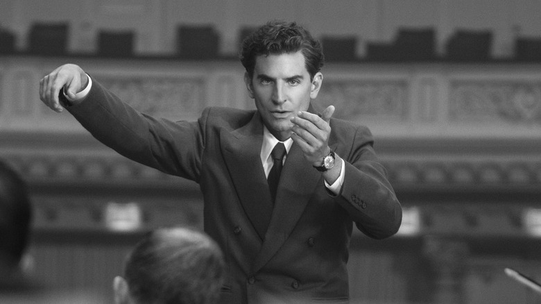 Leonard Bernstein conducting arms up