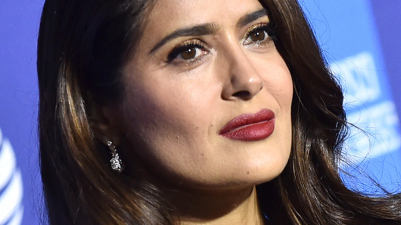 Salma Hayek looking off camera