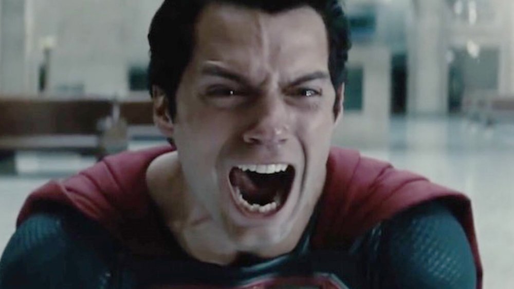 Henry Cavill as Superman screaming at the end of Man of Steel
