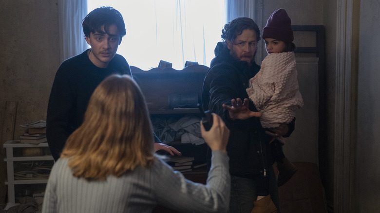The Stone family talking