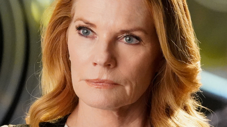 Catherine Willows from CSI: Vegas frowning