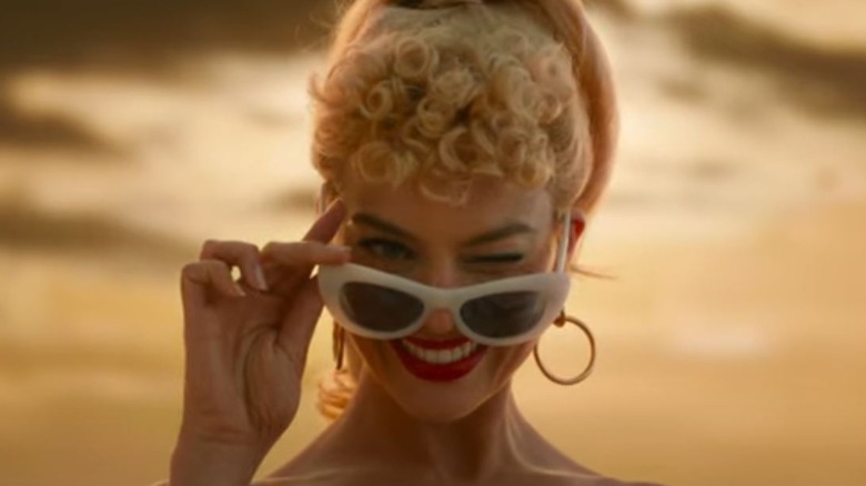 Winking Barbie sunglasses smile