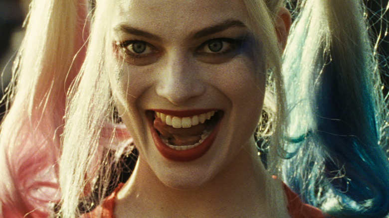 Harley Quinn grinning with excitement