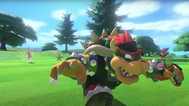 Bowser running in Speed Golf