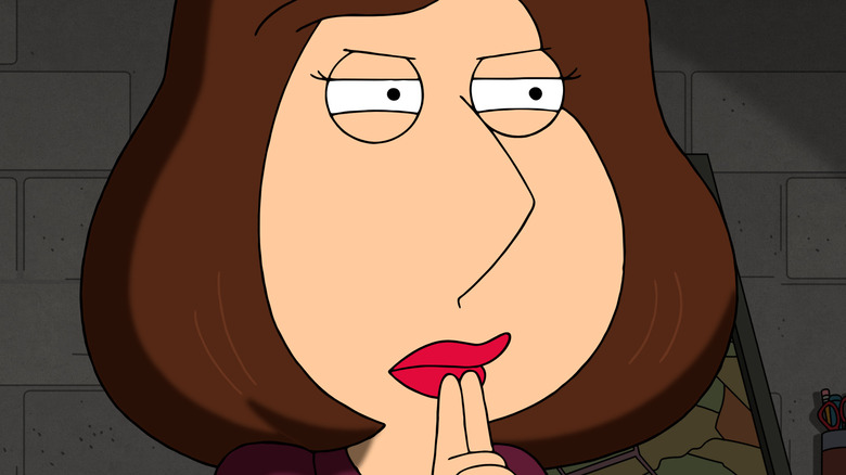 Lois Griffin wearing purple