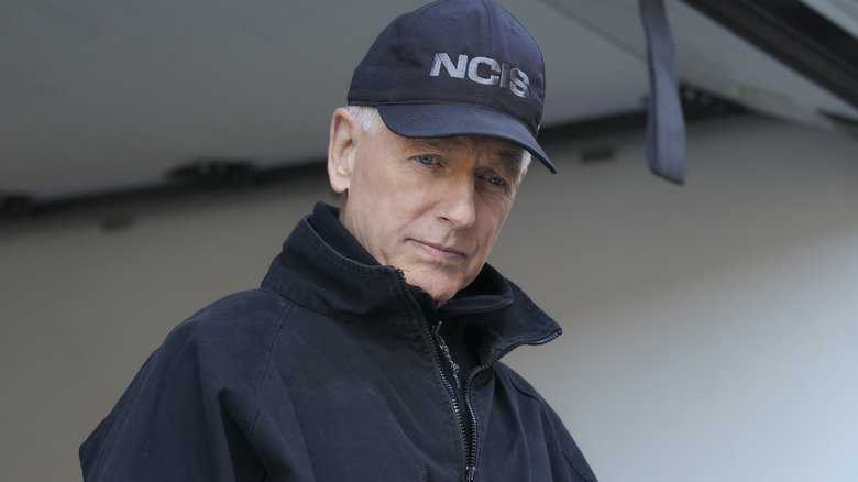 Gibbs wearing NCIS hat
