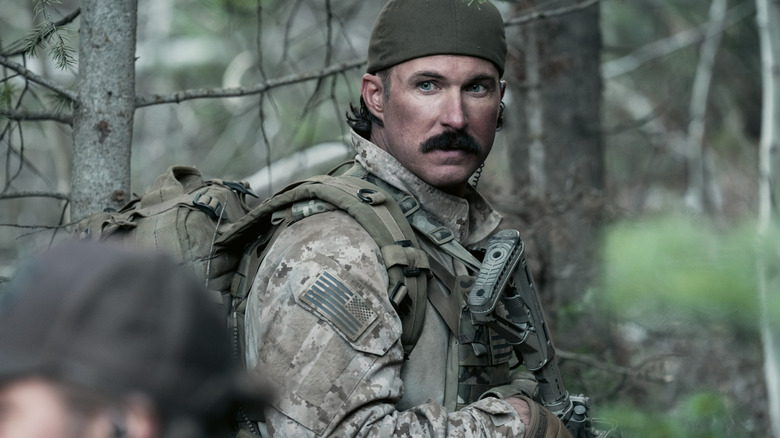 Garrett dressed for battle in "Marshals" (2026)