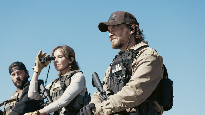 Kayce Belle and Pete on horseback in "Marshals" (2026-)