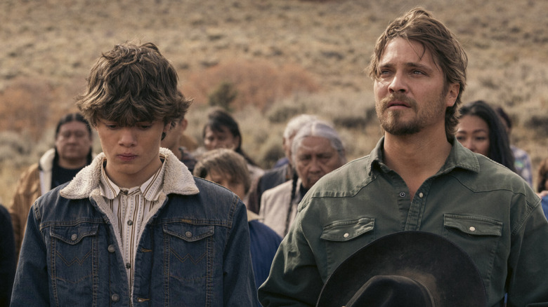 Tate and Kayce at Monica's memorial in 