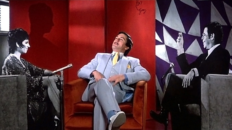 Rupert Pupkin conducting an "interview" in The King of Comedy (1983)