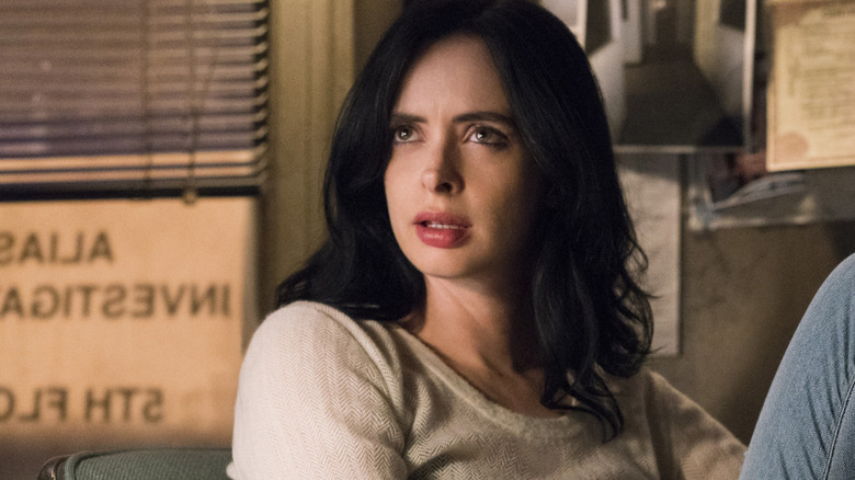 Jessica Jones at her desk