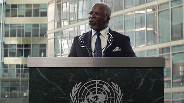 T'Chaka giving a speech