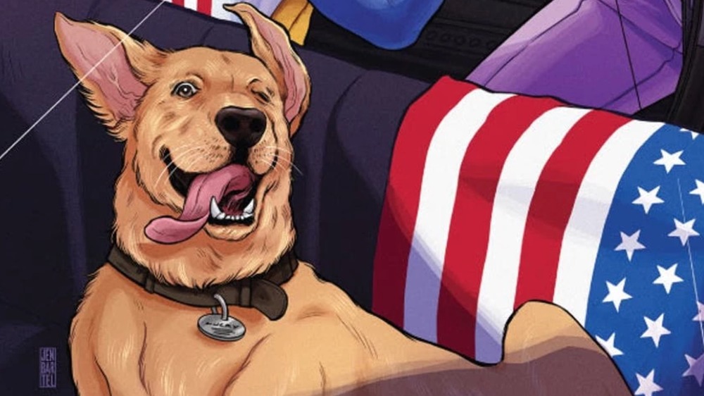 Lucky the Pizza-Dog on the cover of America #5 