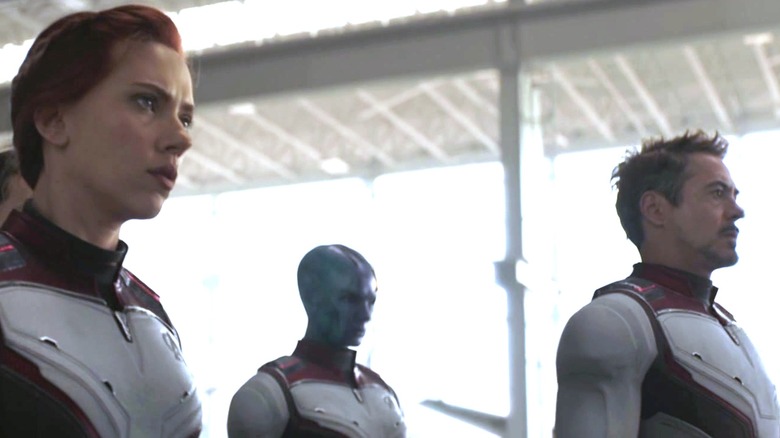 Black Widow, Nebula, and Tony Stark