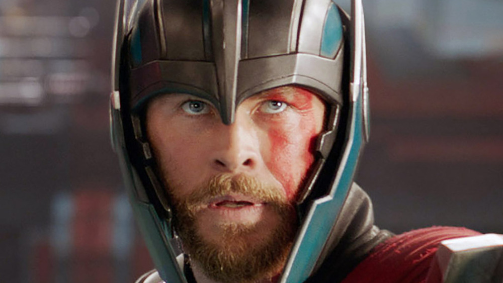 Chris Hemsworth Thor helmet face paint