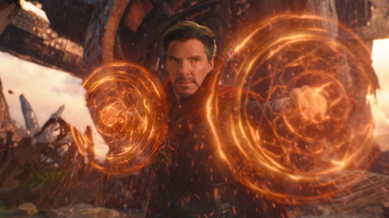 Doctor Strange holding magic circles