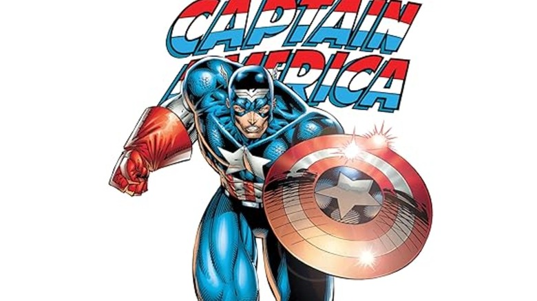 Steve Rogers looks constipated behind his shield on the cover of Heroes Reborn Captain America