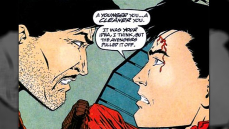 Tony Stark talks to a teenage version of himself
