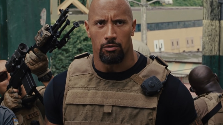 Hobbs in Brazil wearing armor