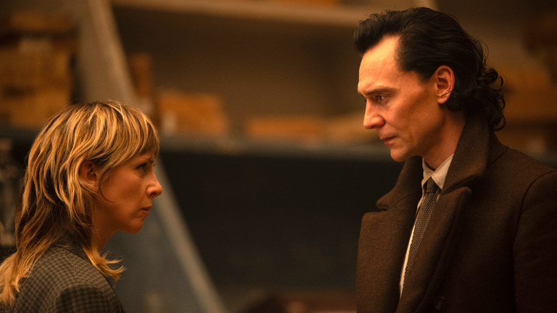 Sylvie and Loki facing each other