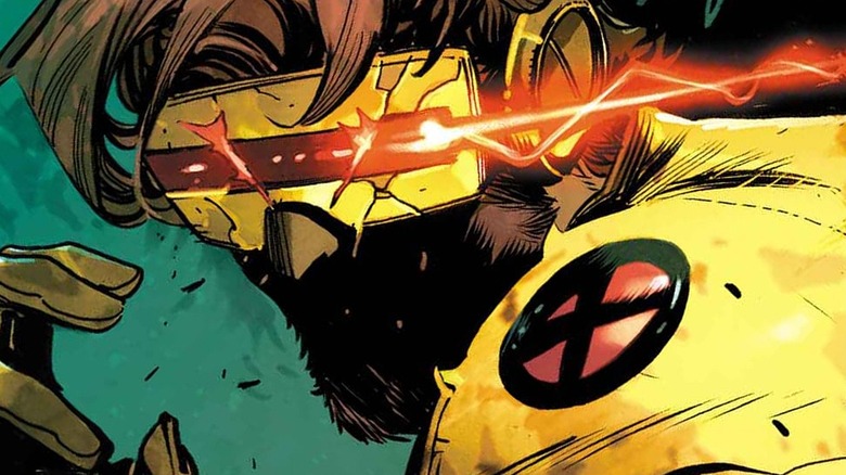 Cyclops from X-Men with his face hidden by shadows