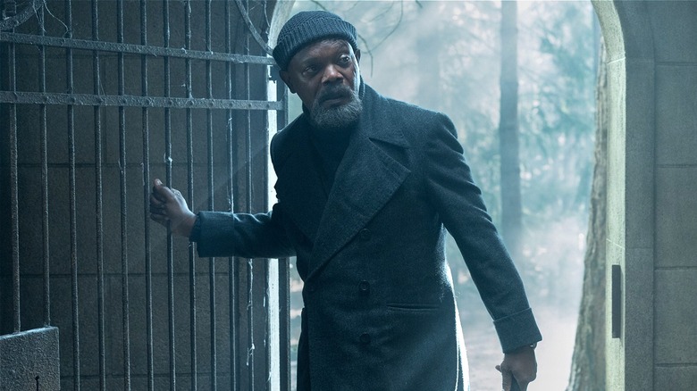 Nick Fury opening a door in a cemetery in Secret Invasion (2023)