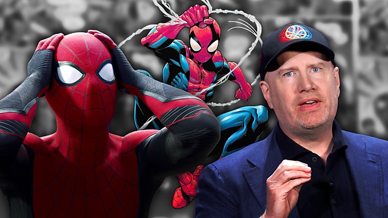 Spider-Man and Kevin Feige composite