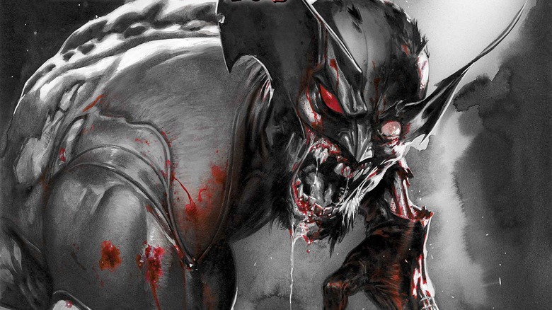 Zombified wolverine snarling