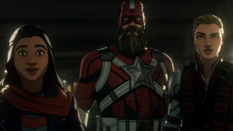 Ms. Marvel, Red Guardian, and Yelena standing together in Marvel Zombies
