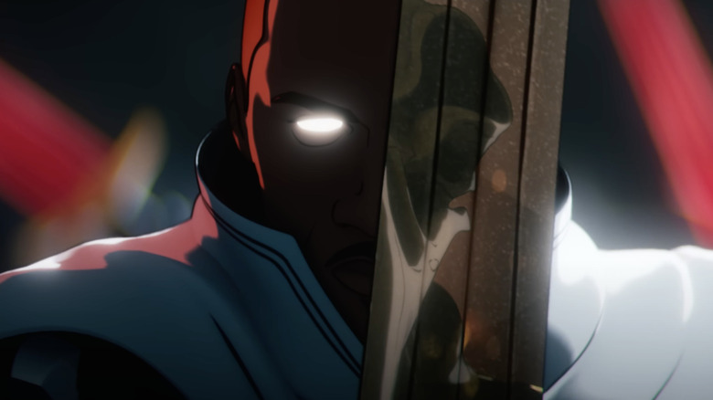 Blade Knight holding up sword in Marvel Zombies