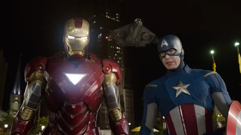 Iron Man and Captain America standing