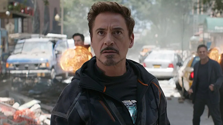 Tony Stark standing in street