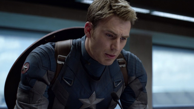 Captain America leaning on console