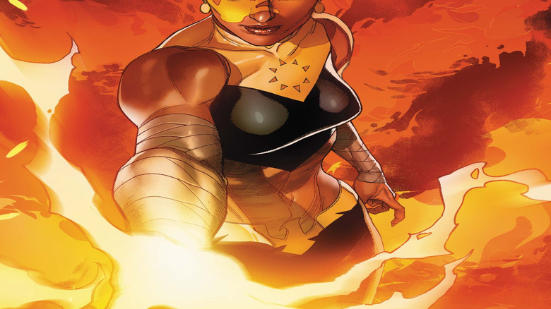 Echo surrounded by flames