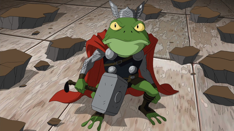 Throg holding Mjolnir 