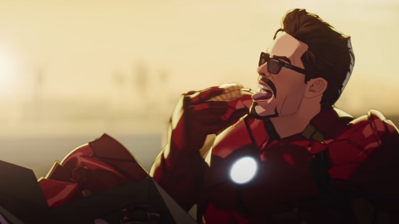Tony Stark eating donut