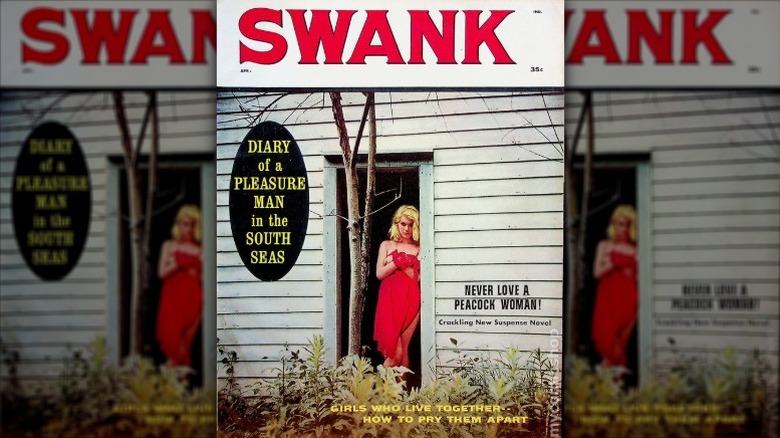 pin-up girl posing on magazine cover