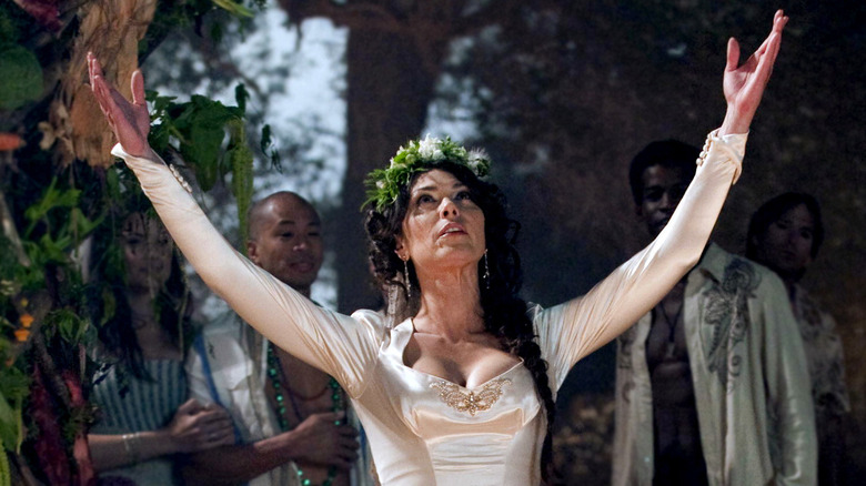 Maryann gives a salutation in "True Blood"