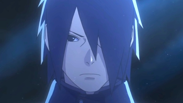 Sasuke looks at camera