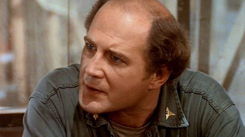 Major Winchester looks perplexed on "M*A*S*H"