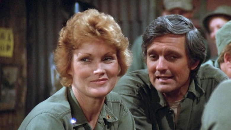 Hawkeye with Nurse Jennifer in "M*A*S*H"